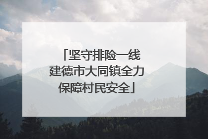坚守排险一线 建德市大同镇全力保障村民安全