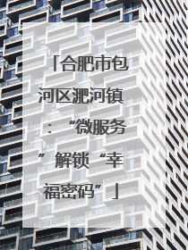 合肥市包河区淝河镇：“微服务”解锁“幸福密码”