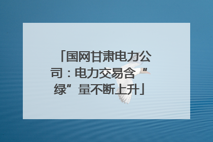 国网甘肃电力公司：电力交易含“绿”量不断上升