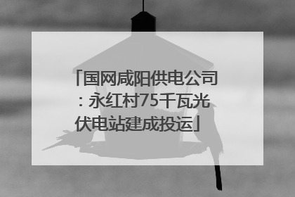 国网咸阳供电公司：永红村75千瓦光伏电站建成投运