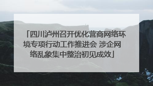 四川泸州召开优化营商网络环境专项行动工作推进会 涉企网络乱象集中整治初见成效