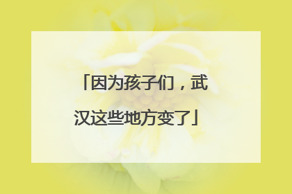 因为孩子们，武汉这些地方变了