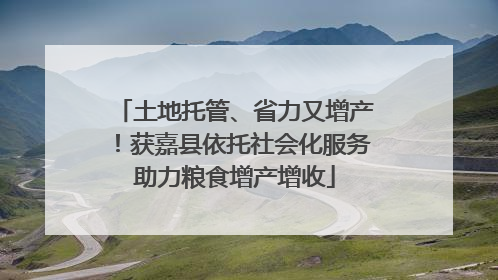 土地托管、省力又增产！获嘉县依托社会化服务助力粮食增产增收