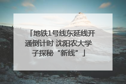 地铁1号线东延线开通倒计时 沈阳农大学子探秘“新线”