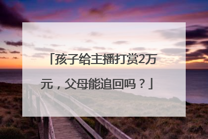 孩子给主播打赏2万元，父母能追回吗？