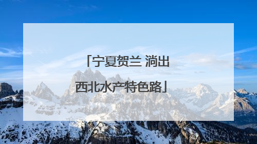 宁夏贺兰 淌出西北水产特色路
