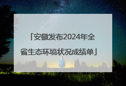 安徽发布2024年全省生态环境状况成绩单