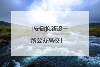 安徽拟新设三所公办高校