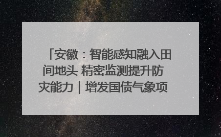 安徽：智能感知融入田间地头 精密监测提升防灾能力｜增发国债气象项目落地见效系列报道