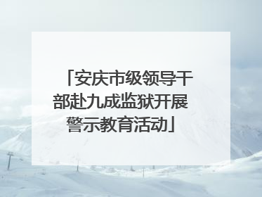 安庆市级领导干部赴九成监狱开展警示教育活动