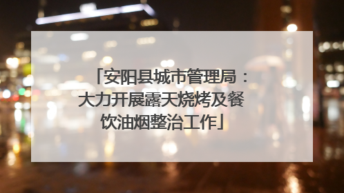 安阳县城市管理局：大力开展露天烧烤及餐饮油烟整治工作