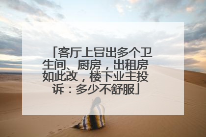 客厅上冒出多个卫生间、厨房，出租房如此改，楼下业主投诉：多少不舒服