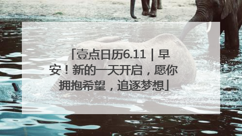 壹点日历6.11｜早安！新的一天开启，愿你拥抱希望，追逐梦想