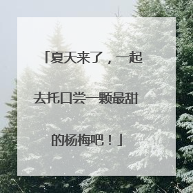 夏天来了，一起去托口尝一颗最甜的杨梅吧！