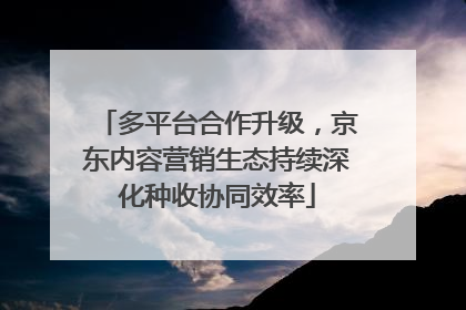 多平台合作升级，京东内容营销生态持续深化种收协同效率