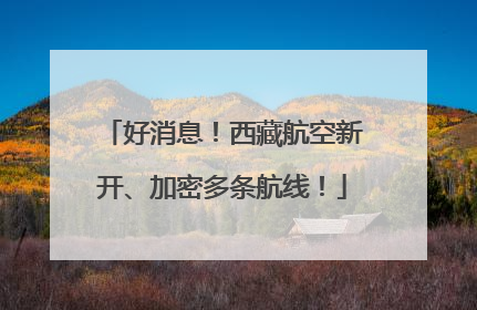 好消息！西藏航空新开、加密多条航线！