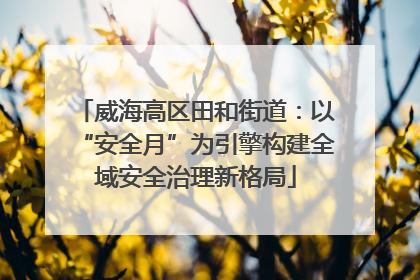 威海高区田和街道：以“安全月”为引擎构建全域安全治理新格局