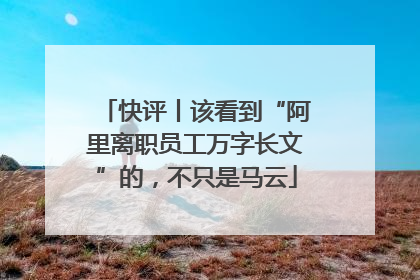 快评丨该看到“阿里离职员工万字长文”的，不只是马云