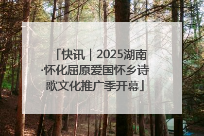 快讯｜2025湖南·怀化屈原爱国怀乡诗歌文化推广季开幕