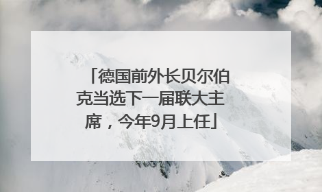 德国前外长贝尔伯克当选下一届联大主席，今年9月上任