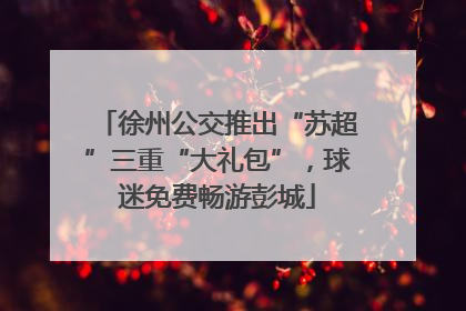 徐州公交推出“苏超”三重“大礼包”，球迷免费畅游彭城