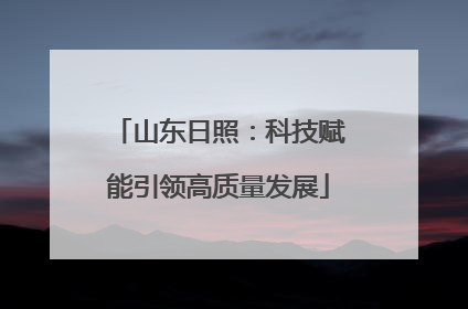 山东日照：科技赋能引领高质量发展
