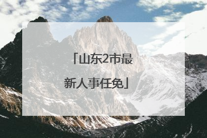 山东2市最新人事任免