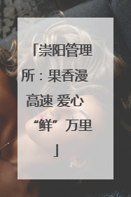 崇阳管理所：果香漫高速 爱心“鲜”万里