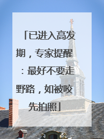 已进入高发期，专家提醒：最好不要走野路，如被咬先拍照