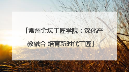 常州金坛工匠学院：深化产教融合 培育新时代工匠