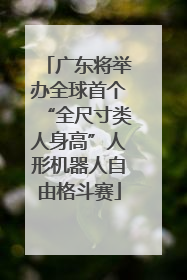 广东将举办全球首个“全尺寸类人身高”人形机器人自由格斗赛