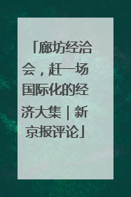 廊坊经洽会，赶一场国际化的经济大集｜新京报评论