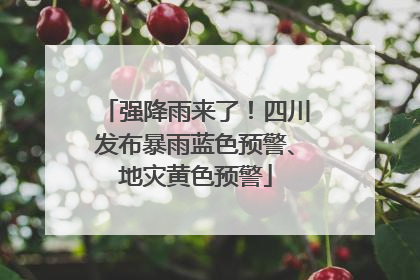 强降雨来了！四川发布暴雨蓝色预警、地灾黄色预警