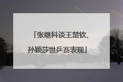 张继科谈王楚钦、孙颖莎世乒赛表现