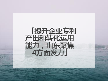 提升企业专利产出和转化运用能力，山东聚焦4方面发力