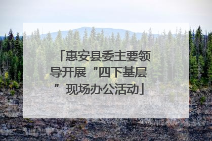 惠安县委主要领导开展“四下基层”现场办公活动