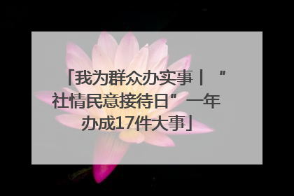 我为群众办实事丨“社情民意接待日”一年办成17件大事