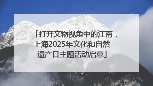 打开文物视角中的江南，上海2025年文化和自然遗产日主题活动启幕