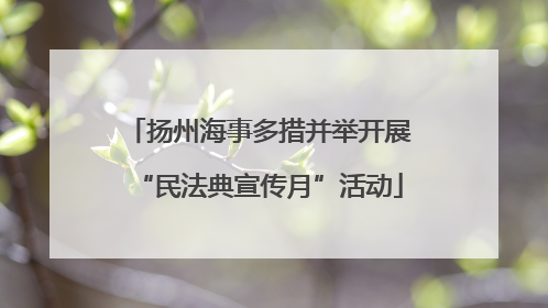 扬州海事多措并举开展“民法典宣传月”活动