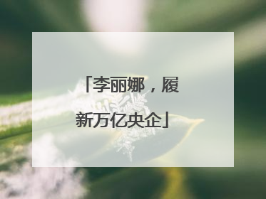 李丽娜，履新万亿央企