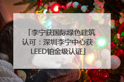 李宁获国际绿色建筑认可：深圳李宁中心获LEED铂金级认证