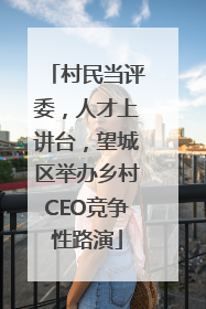 村民当评委，人才上讲台，望城区举办乡村CEO竞争性路演