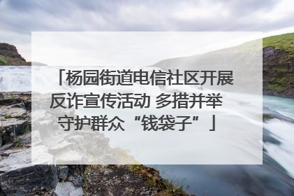 杨园街道电信社区开展反诈宣传活动 多措并举守护群众“钱袋子”
