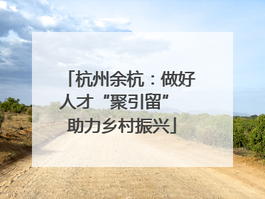 杭州余杭：做好人才“聚引留” 助力乡村振兴