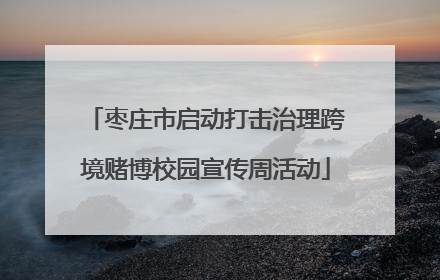枣庄市启动打击治理跨境赌博校园宣传周活动