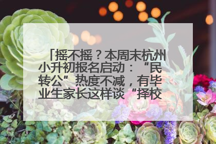 摇不摇？本周末杭州小升初报名启动：“民转公”热度不减，有毕业生家长这样谈“择校真相”……