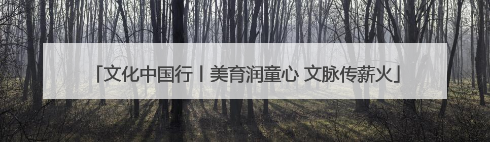 文化中国行丨美育润童心 文脉传薪火