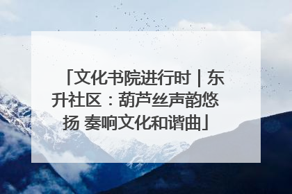 文化书院进行时｜东升社区：葫芦丝声韵悠扬 奏响文化和谐曲