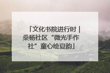 文化书院进行时｜桑杨社区“微光手作社”童心绘夏韵