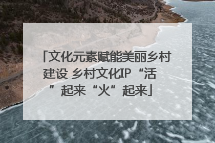 文化元素赋能美丽乡村建设 乡村文化IP“活”起来“火”起来